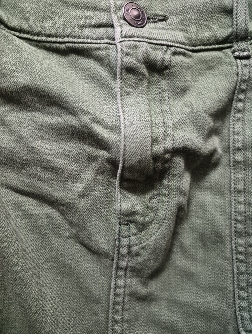 aerie Olive Green Utility Denim-Style Mini Skirt - Picture 6 of 9